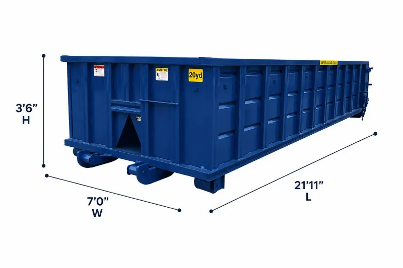 20 Yard Roll-Off Dumpster Rental Dimensions